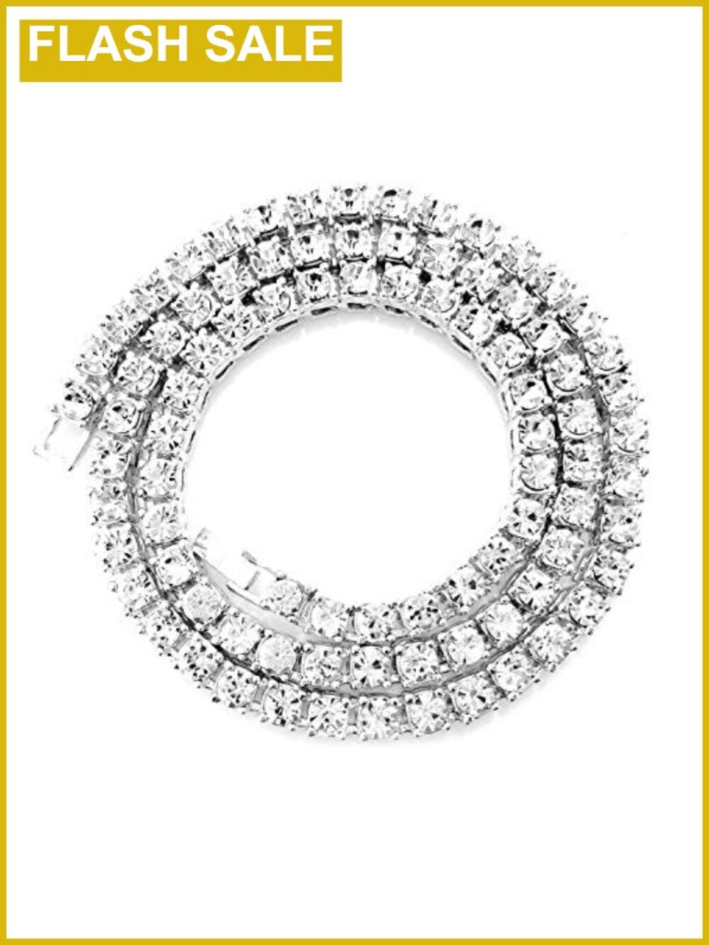 Mens Iced Out Diamond Tennis Chain Necklace Gold Silver Plated 18-30 Inches